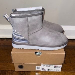 Women Classic Gray Mini Ugg Boots Size 8 New in Box